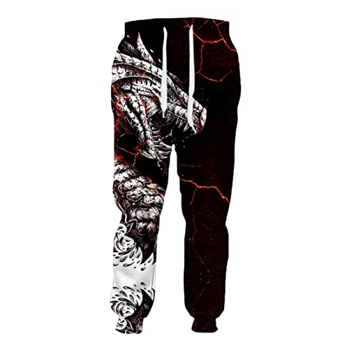 Pantalon imprimé dragon chinois résolvant le manque de style des tenues d'automne