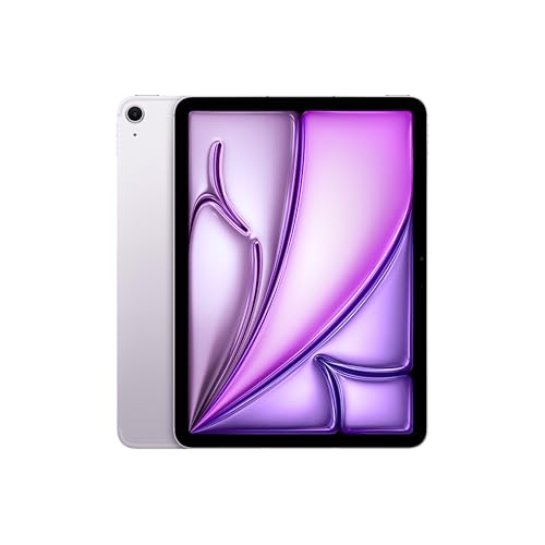 Apple iPad Air 11″ with M3 chip: Built for Apple Intelligence, Liquid Retina Display, 512GB, 12MP Front/Back Camera, Wi-Fi 6E + 5G Cellular, Touch ID, All-Day Battery Life — Purple