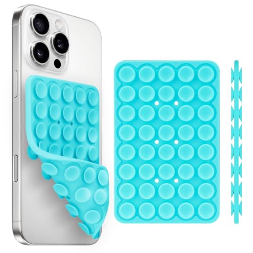 Yojaro Silicone Suction Cup Phone Case Mount Double Sided, Phone Accessories Hands-Free Strong Grip Holder for Selfies and Videos, Silicon Phone Stand for iPhone and Android Sky Blue