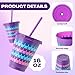 Qinyoung 12 Pcs Video Game Plastic Cups with Lids and Straws 16oz Reusable Llama Theme Party Favors Drinking Cups Tumblers for Video Games Llama Battle Gamers Birthday Party Supplies Decorations