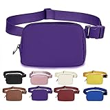 Belt Bag for Women Fanny Pack Dupes, Bomvabe Fashion Crossbody Lulu Waist Pack Lemen Bag with Adjustable Strap, Everywhere Belt Bag for Travel Outdoors Running Hiking (Purple)