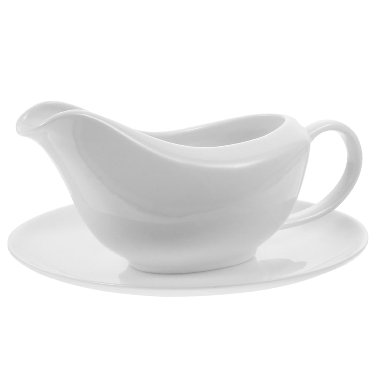 CONGARTENO 1 Set Sauce Pot Sauce Dispensers Cream Pourer Mug Sauce Pitcher with Tray Gravy Jug Gravy Sauce Boat Gravy Boat Coffee Containers Condiment Boat Sauce Container White Ceramics