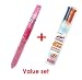 Pilot Hi-tec-c Coleto 5 Color Multi Pen Body Component - Clear Pink Body & Multi Pen Ink Cartridge - 0.4 Mm - 10 Color starter set