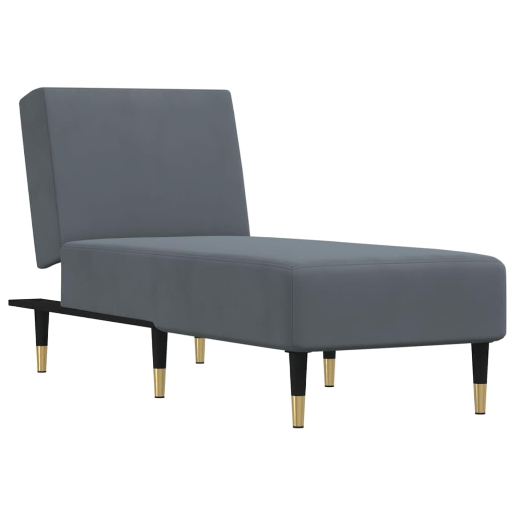 Chaise Longue in Velluto Grigio Scuro,Chaise Longue,Chaise Longue Camera da Letto,Chaise Longue Salotto-352803