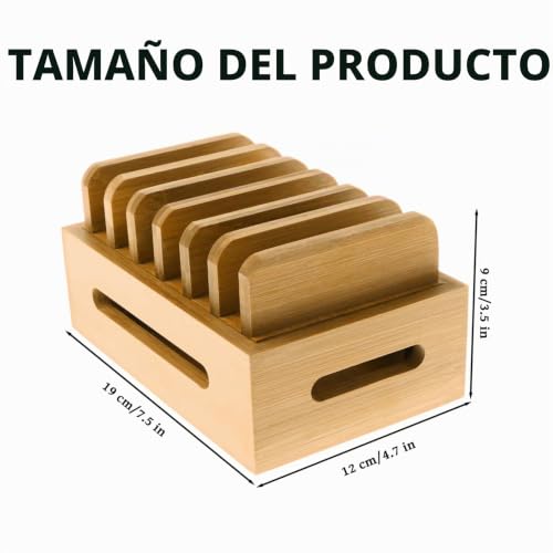 Estación de carga para teléfonos tabletas relojes de madera natural 5