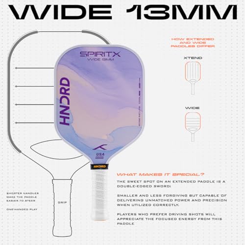 Image of Hundred Spirit X Flow Blast - Pickleball Paddle | 13mm Core | Wide Body Power Paddle | Enhanced Sweet Spot | Ideal for Beginners & Intermediate Players | Free Paddle Bag