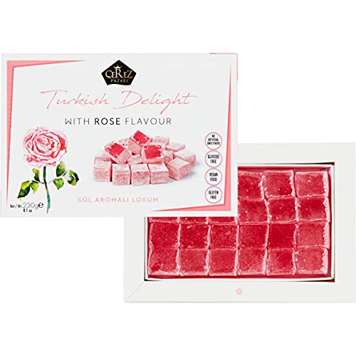 Çerez Pazarı Cerez Pazari Turkish Delight With Rose Flavour 230Gr Gourmet Small Size Snacks Gift Box thumb #1