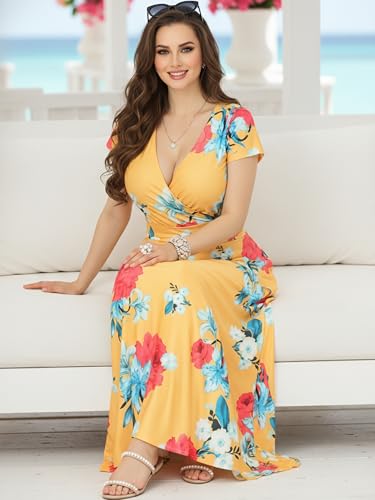 Image of KOH KOH Womens Long Modest Floor Length Flowing Summer Print Maxi Dress
