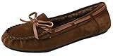 Blueberry Womens Faux Soft Suede Fur Lined Moccasin House Slippers (Moccasin-21) Chestnut, 7