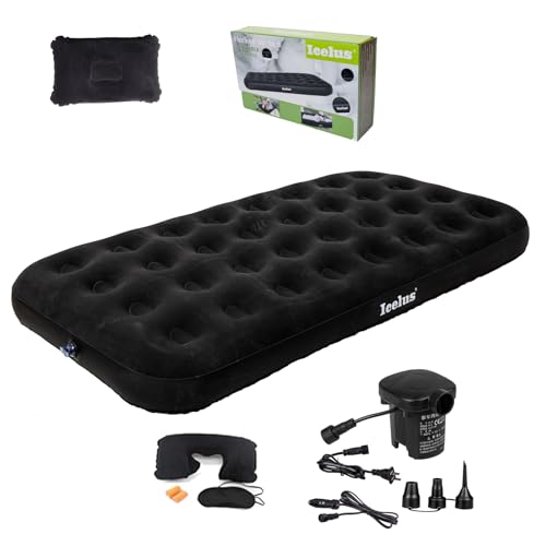 Icelus Twin Aufblasbare Luftbett 191x 100 x 23 cm Camping Luftmatratze mit Luftpumpe,Aufblasbare Matratze Bett,Reisebett,Schlafunterlage für Zuhause...