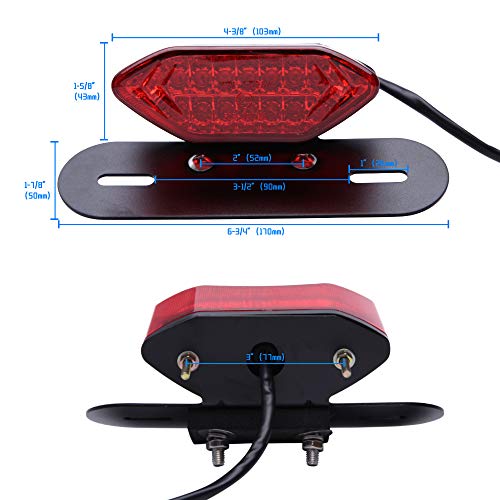 Image of DREAMIZER Motorcycle Tail Light Integrated Running Lamp Brake&Turn Signal Light with License Plate Bracket Compatible With Motorcycle Street Bike Cruiser Chopper And More