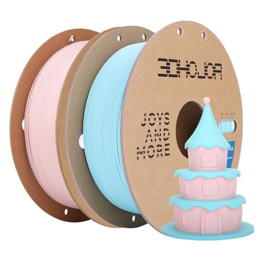 3DHoJor Matte PLA Filament 1.75mm, Upgrade 1kg*2 Bundle Cardboard Spool PLA Filament 1.75 PLA 3D Printing Filament, Print with Most 3D Printers Using 3D Filament-Peach Pink+Light Blue