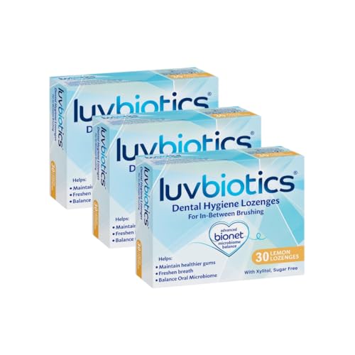 Pastilles au citron sans sucre Luv Biotics avec probiotiques oraux, 3x30 pcs