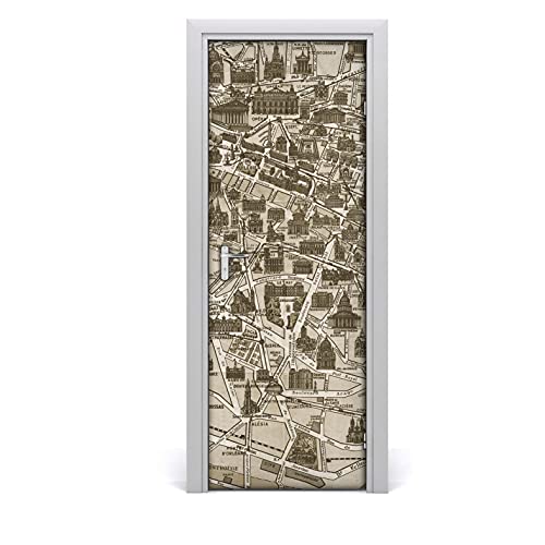 Mural autoadhesivo para puerta lavable Coloray mapa de Versalles 70x200 protector DIY 2