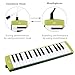 EASTROCK 32 Key Melodica Instrument Air Piano Keyboard Soprano Melodica with 2 Mouthpieces Tube Sets Carrying Bag for Beginners Adults Gift Green