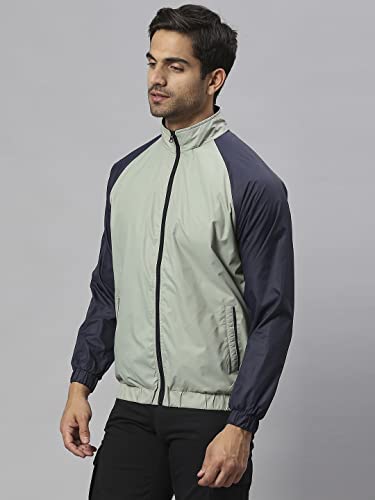 Image of Dennis Lingo Polyester Regular Fit Full Sleeves Men's Color Block Shell Jacket with 2 Pockets - Casual Winterwear for Men