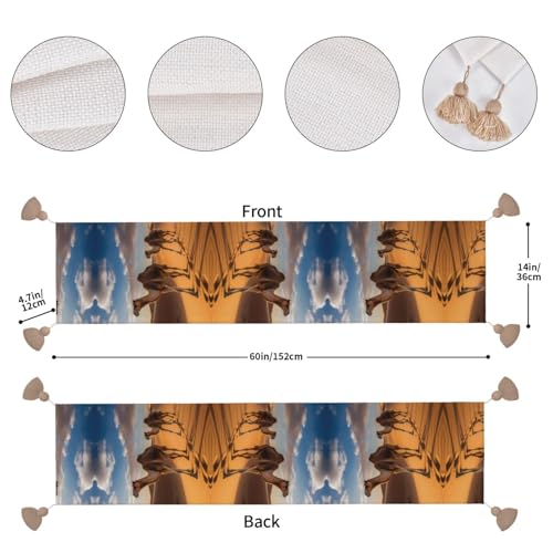 Chemin de table imprimé camel de qualité supérieure pour décoration de mariage et ferme - 5