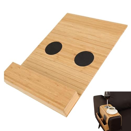 Bandeja de reposabrazos de brazo de mesa de sofá – Bandeja de brazo de sofá plegable | Bandeja de sillón resistente al agua y a los arañazos para bebidas, bocadillos, control remoto, café
