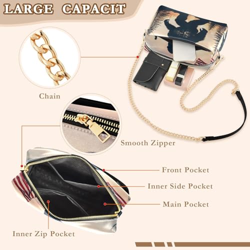 Sasquatch Tree Crossbody Bags for Women Leather Purses Small Shoulder Handbags4