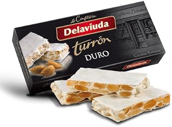 Delaviuda - Pack Included 3 Turron Duro, Almond Honey Crunch Nougat (Hard) - Supreme Quality - 200gr (No Gluten) - Spanish Product / Nougat Spanish