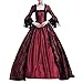 Produktbild Lazzboy Frauen Retro Mittelalter Party Prinzessin Renaissance Cosplay Spitze Bodenlanges Kleid Langarm Viktorianischen Königin Kostüm Maxikleid(Wein,5XL)