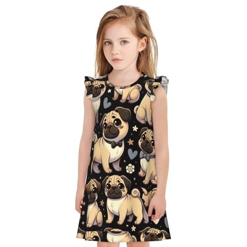 Augenstern Flutter Sleeve Nightgown Pug-Animal-Lovers-Gift Soft Sleepwear Nightdress3