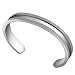 ZUOBAO Stainless Steel Elastic Hair tie Bracelet Brushed Edges for Women Girls (Silver)