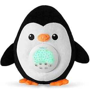 Bubzi Co Baby Sound Machine, Portable Penguin Soother & Baby Night Light Projector, Comforting Electronic Infant Toddler Sleep Aid & Baby Shush Sound with White Noise