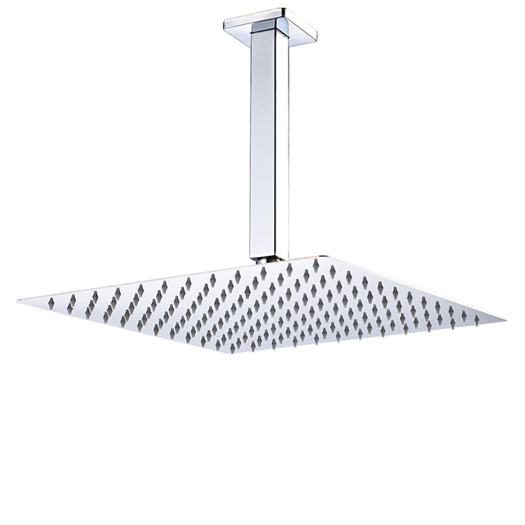 20.3 cm/25.4 cm/30.5 cm Ultracienka kwadratowa głowica prysznicowa z deszczownicą - Premium łazienka prysznic z regulowanym ramieniem - luksusowe doświadczenie wodospadu do domowego spa