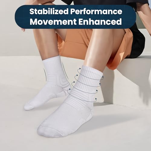 VIDACO Compression Socks Men 5 Pairs, Cotton Athletic Crew Socks Cushioned Sports Running-Arch Support Work Socks Size 8-103