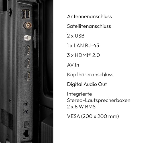 MEDION 108 cm (43 Zoll) Ultra HD Fernseher (Smart-TV, HDR10, VIDAA Store, Prime Video, Disney+, DAZN, Paramount+, HbbTV, PVR, Bluetooth, MD 843200) – Bild 5