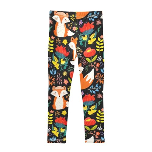 Girls' Leggings Cute Fox Flowers Floral Kids Yoga Tights Pants 1 Pack 23022672