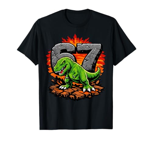 Six Seven 67 T-Rex Dinosaur T-Shirt