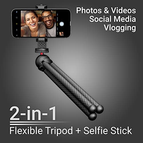 SquidGrip Flexible Cell Phone Tripod and Portable Action Camera Holder - Compatible with iPhone, GoPro, Android, Samsung, Google Pixel and All Mobile Phones Red - Image 6