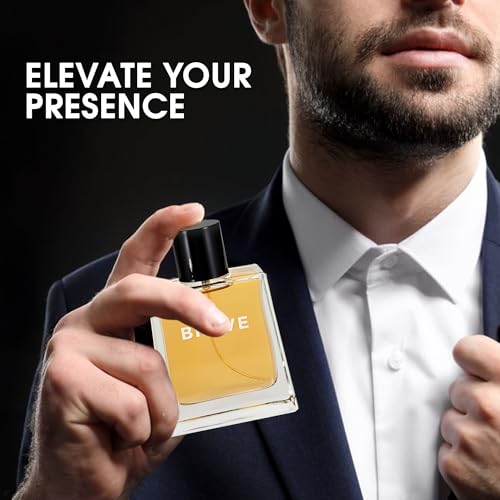 Image of Men's Cologne Brave Original Natural Spray Eau De Toilette,Long-Lasting Scent Perfume for Men Elegant Bottle - Great Holiday Gift, 3.4 Fl Oz /100 Ml