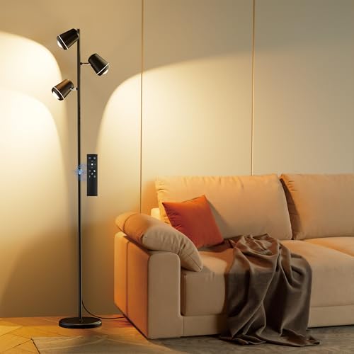 SIBRILLE 36W LED Tree Floor Lamp with Remote for Living Room Bedroom