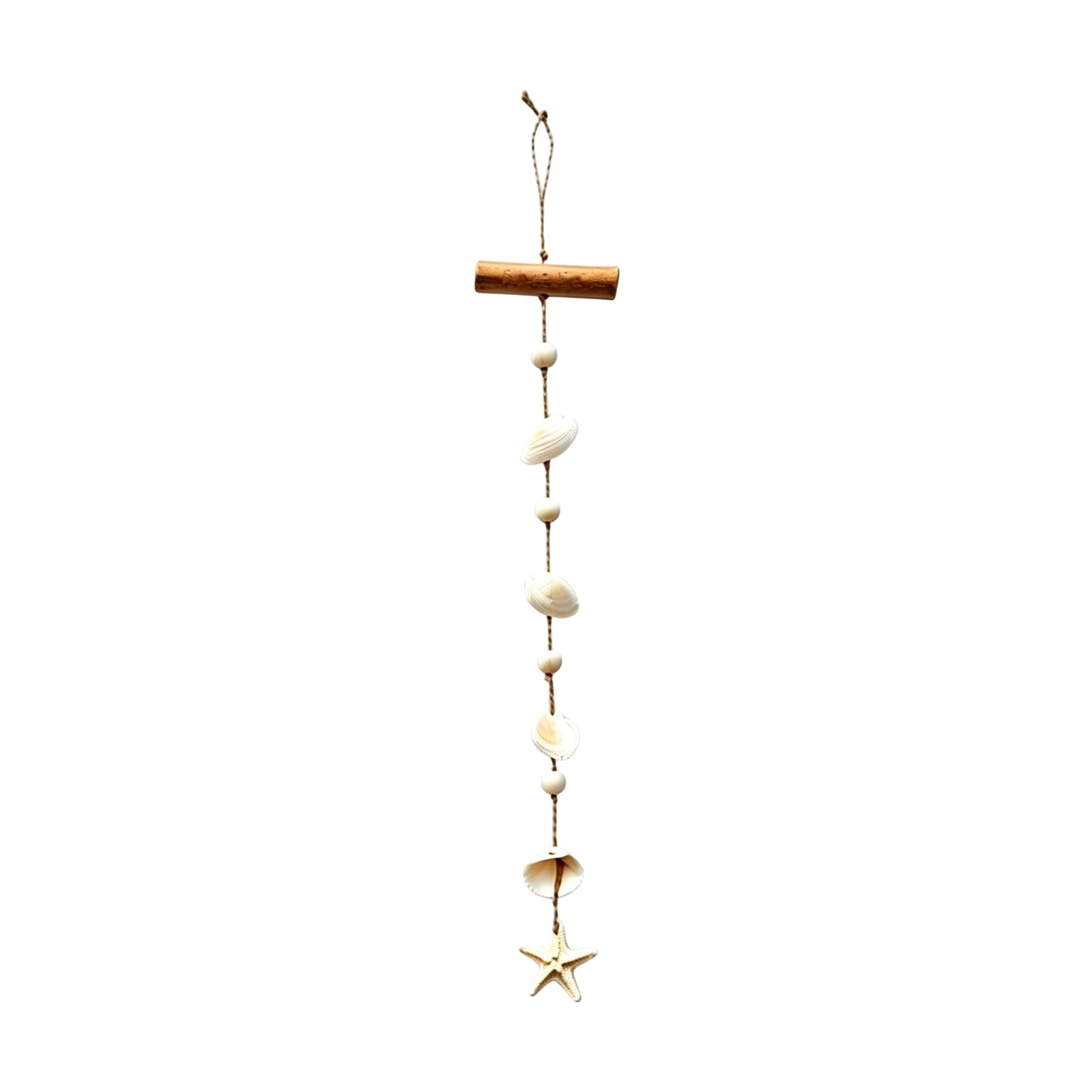 Farmhouses Beach Theme Wind Chimes with Driftwood Shell Sea Glass and Resins Starfishes Coastal Wall Art Hanging Ornament Sea Themed Wind Chimes