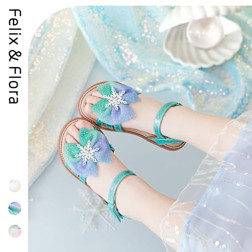 Image of Felix & Flora Toddler Girl Sandals -Flower Girl Dress Shoes Open Toe Little Kid Flats
