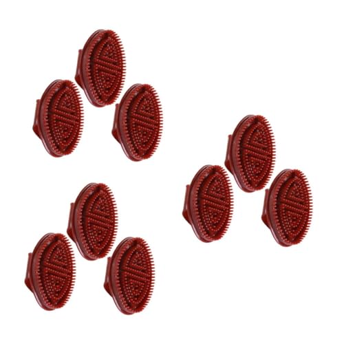 WOFASHPURET 9 Piezas Cepillo de Baño Multipropósito Plástico Rojo Vino Limpieza y Masaje de para Bebés y Adultos Diseño Guante Ergonómico para Ducha y Spa