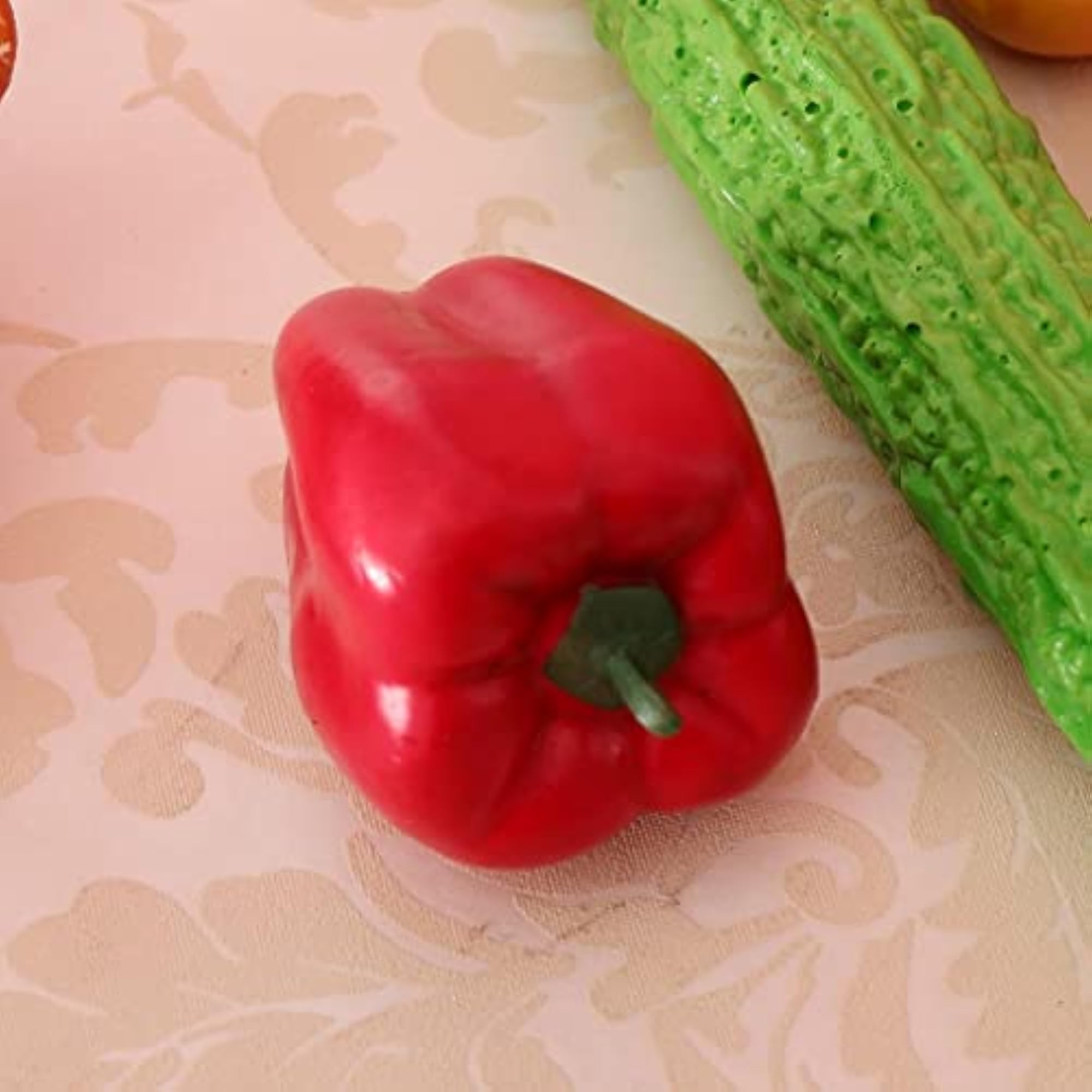 Realistic Artificial Red Bell Pepper Decorative Food