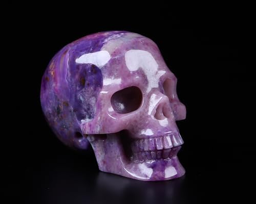 Gemstone 1.3" Sugilite Hand Carved Crystal Skull, Realistic, Crys...