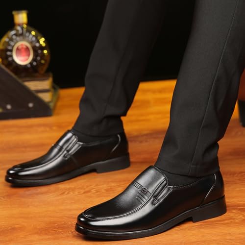 Mens Loafers Black Dress Shoes Classic Comfort Slip On Moccasins Non-Slip Business Office Formal Shoes for Men3