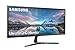Samsung Monitor S34J550 Monitor per Video Editing da 34''con Base a Doppio Snodo, Ultra WQHD 2K, 3440 x 1440, Formato 21:9, HDMI e Display Port, Multitasking