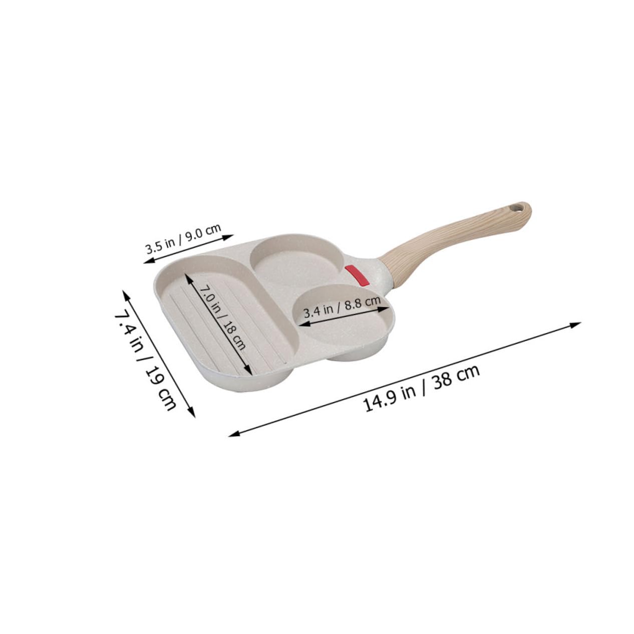 Padella Veloce per Lega Alluminio di Beige in e Multiuso Pancake Resistente Antiaderente Forma Rotonda per Cucina e Campeggio per Frittate e Colazione