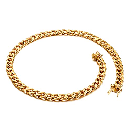 Collier acier inoxydable unisex chaîne maille gourmette noire dorée argentée