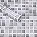 Hode Adesivi Piastrelle Cucina Mosaico Grigio 60x500cm Autoadesivo Vinile Impermeabile Decorativo per Bagni, Cucine, Superfici di Piastrelle