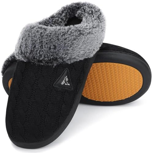 Mishansha Zapatillas Casa Hombre Mujer Invierno Pantuflas Hombre Invierno Zapatillas de Casa Antideslizantes Calientes Slippers Regaliz, Gr.39 EU