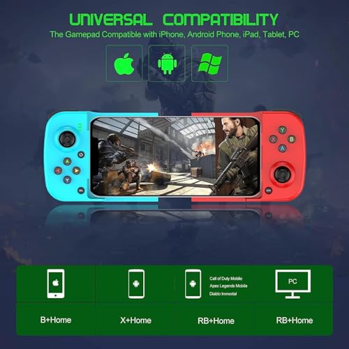 Gamepad para Celular - Controle Sem Fio Bluetooth - Compatível com Android e iOS - Recarregável via