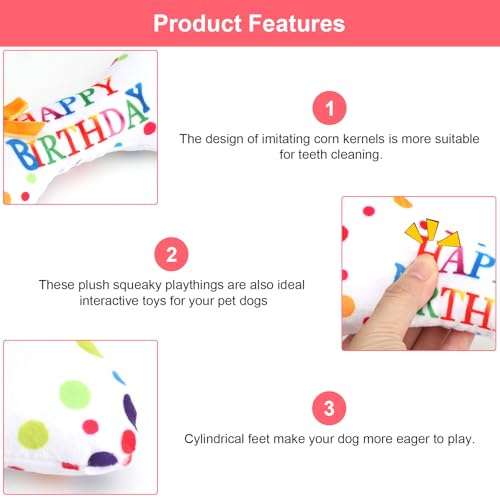 VOSSOT 2 Stück Haustier Hund Geburtstag Knochen Spielzeug Set, Spielzeug für Hunde Langlebiges Kauspielzeug Hundetorte Geburtstag, Spielzeug Hund für Geburtstag Geschenk für Kleine und Mittlere Hunde