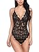 Manxing Lingerie da Donna Sexy Body in Pizzo Profondo Scollo a V Vedere Attraverso Lingerie Babydoll Floreale per Donna Body Intero